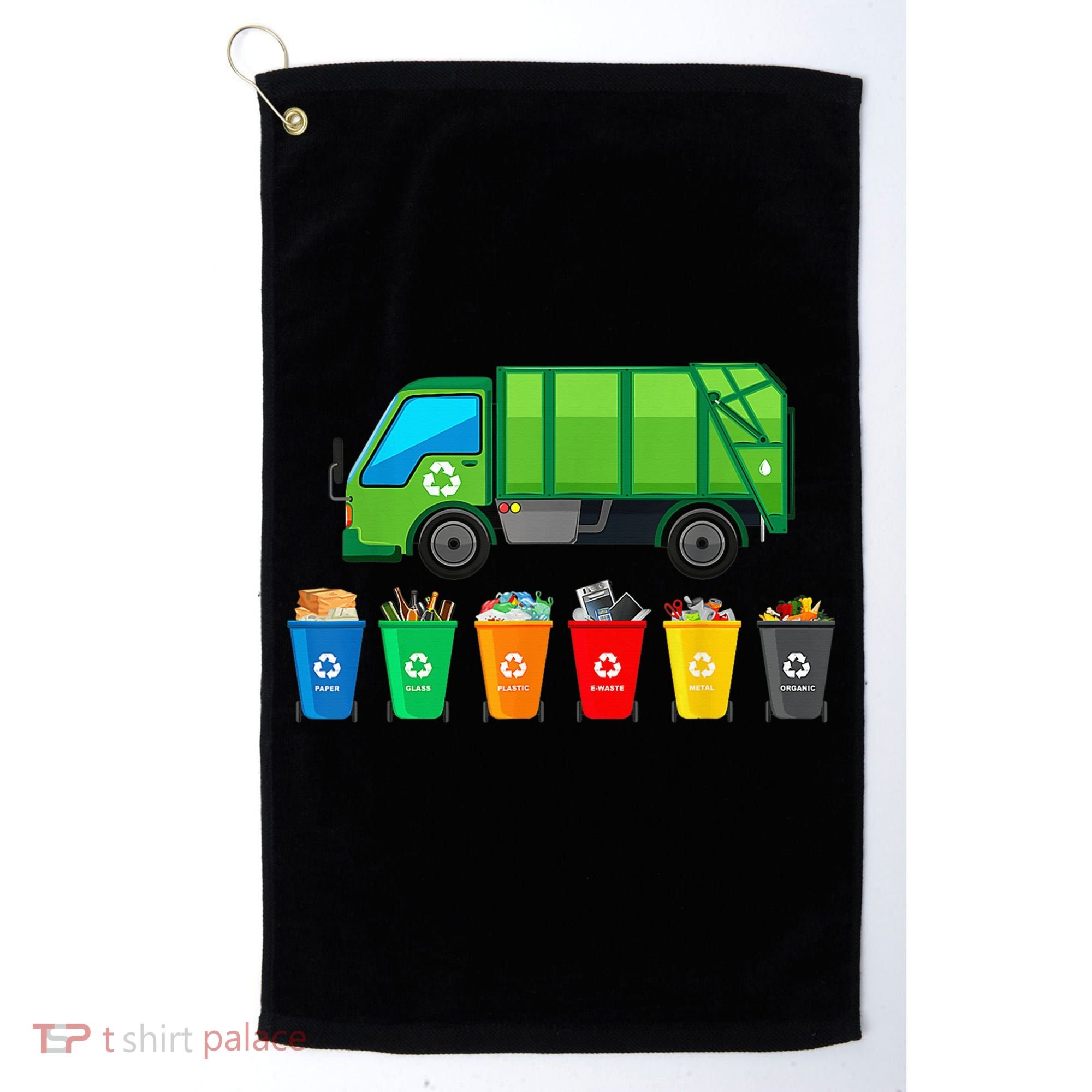Garbage Truck Reuse Recycle Trash Collector Earth Day Golf Towel