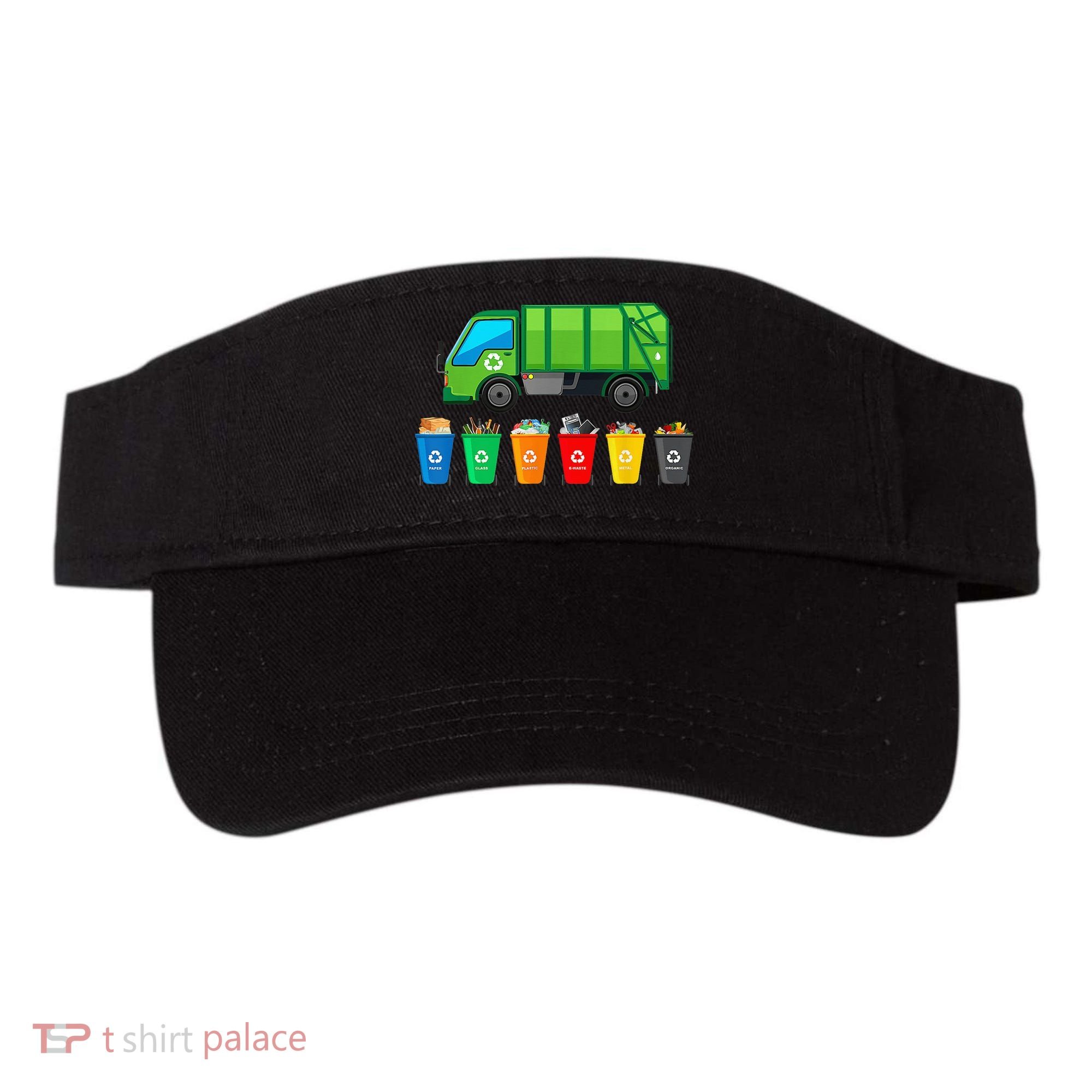 Garbage Truck Reuse Recycle Trash Collector Earth Day Visor