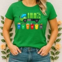 Garbage Truck Reuse Recycle Trash Collector Earth Day Women's T-Shirt thumb 2