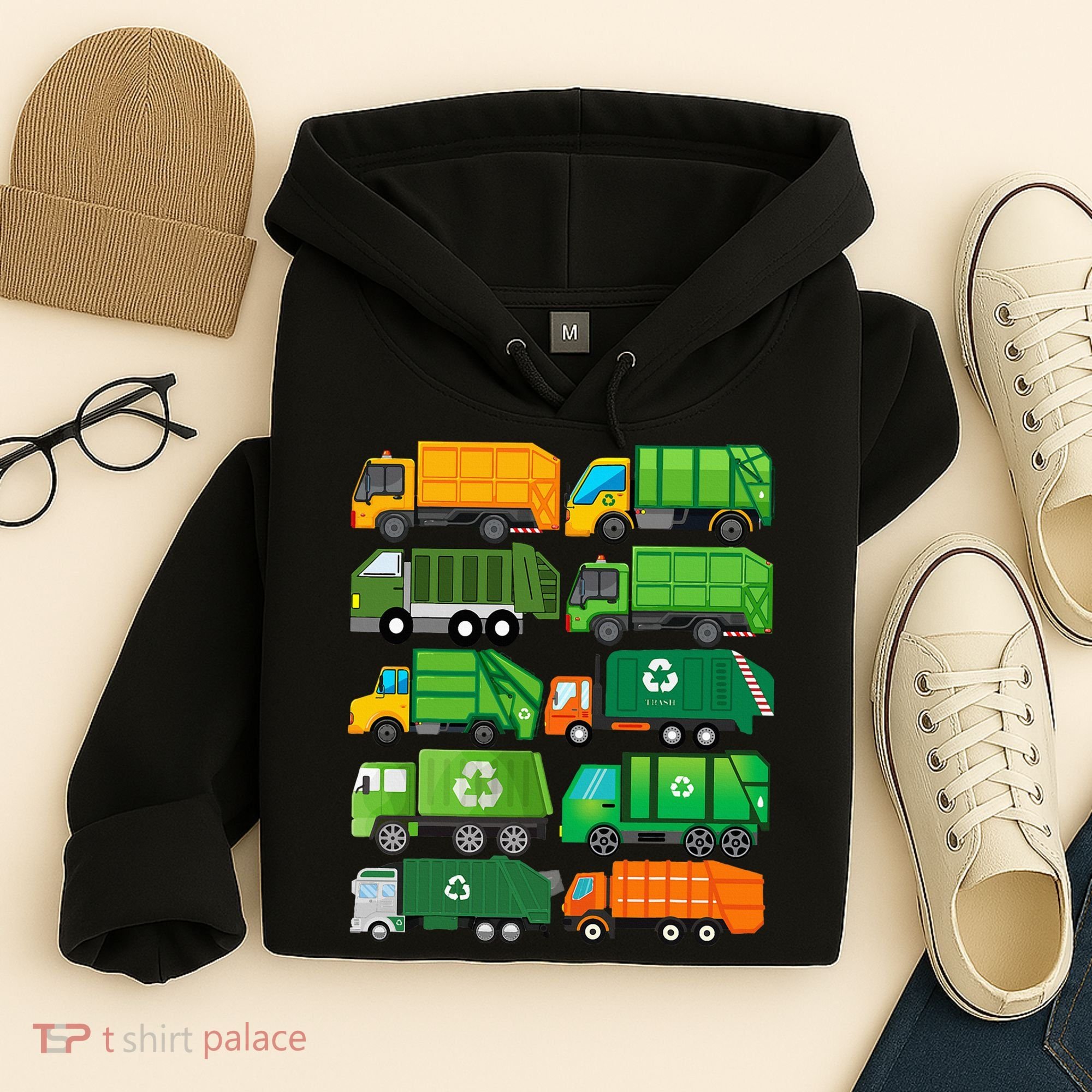 Garbage Truck Recycling Day Trash Waste Separation Birthday Hoodie