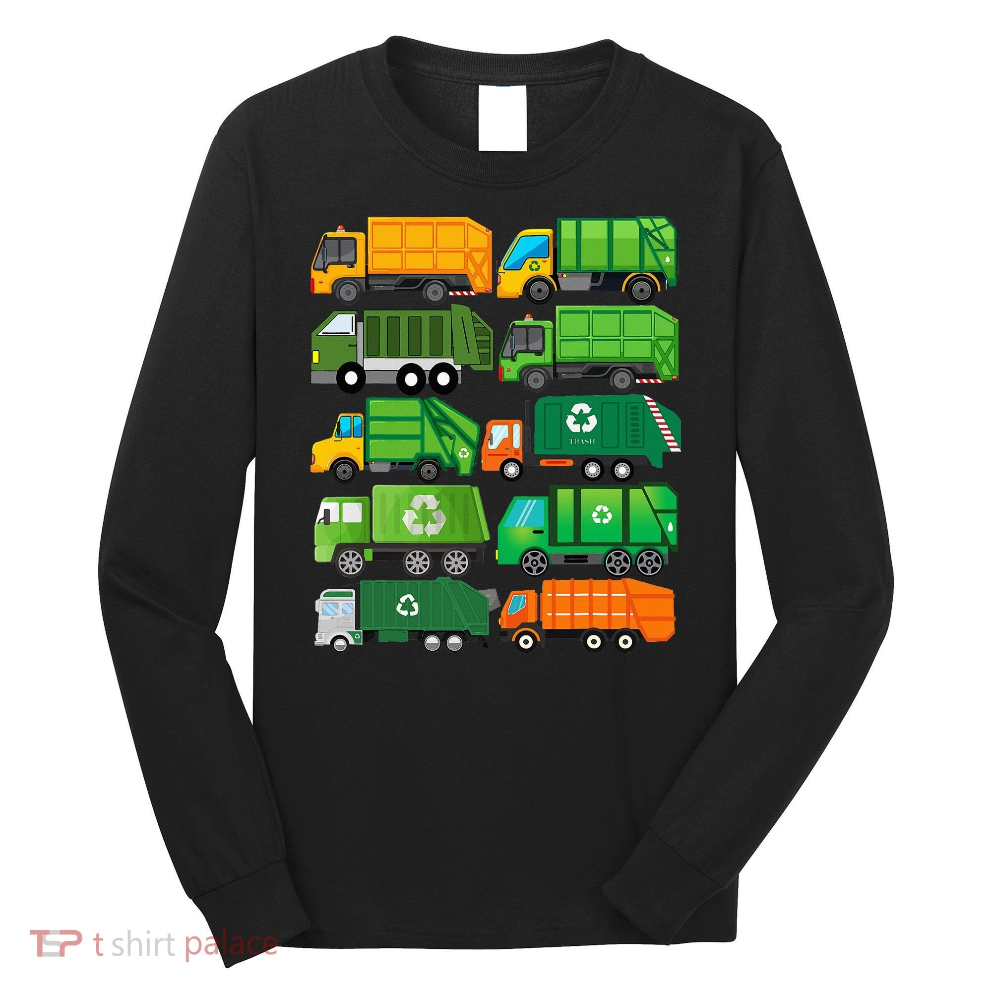 Garbage Truck Recycling Day Trash Waste Separation Birthday Long Sleeve Shirt