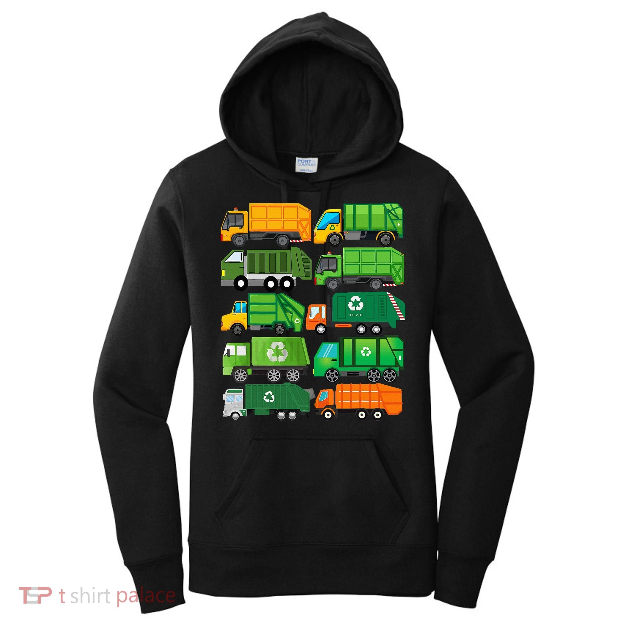 Garbage Truck Recycling Day Trash Waste Separation Birthday Women's Hoodie