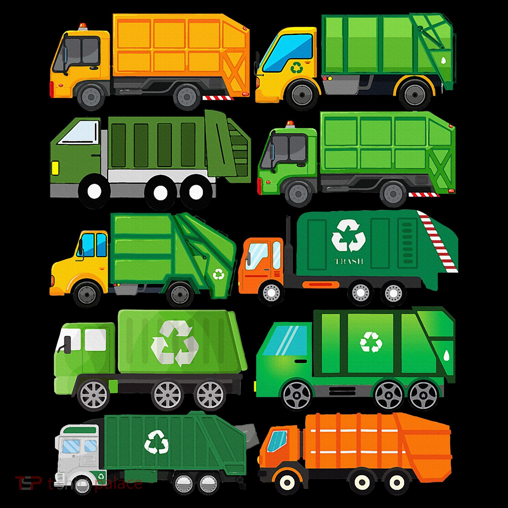 Garbage Truck Recycling Day Trash Waste Separation Birthday Women's Hoodie