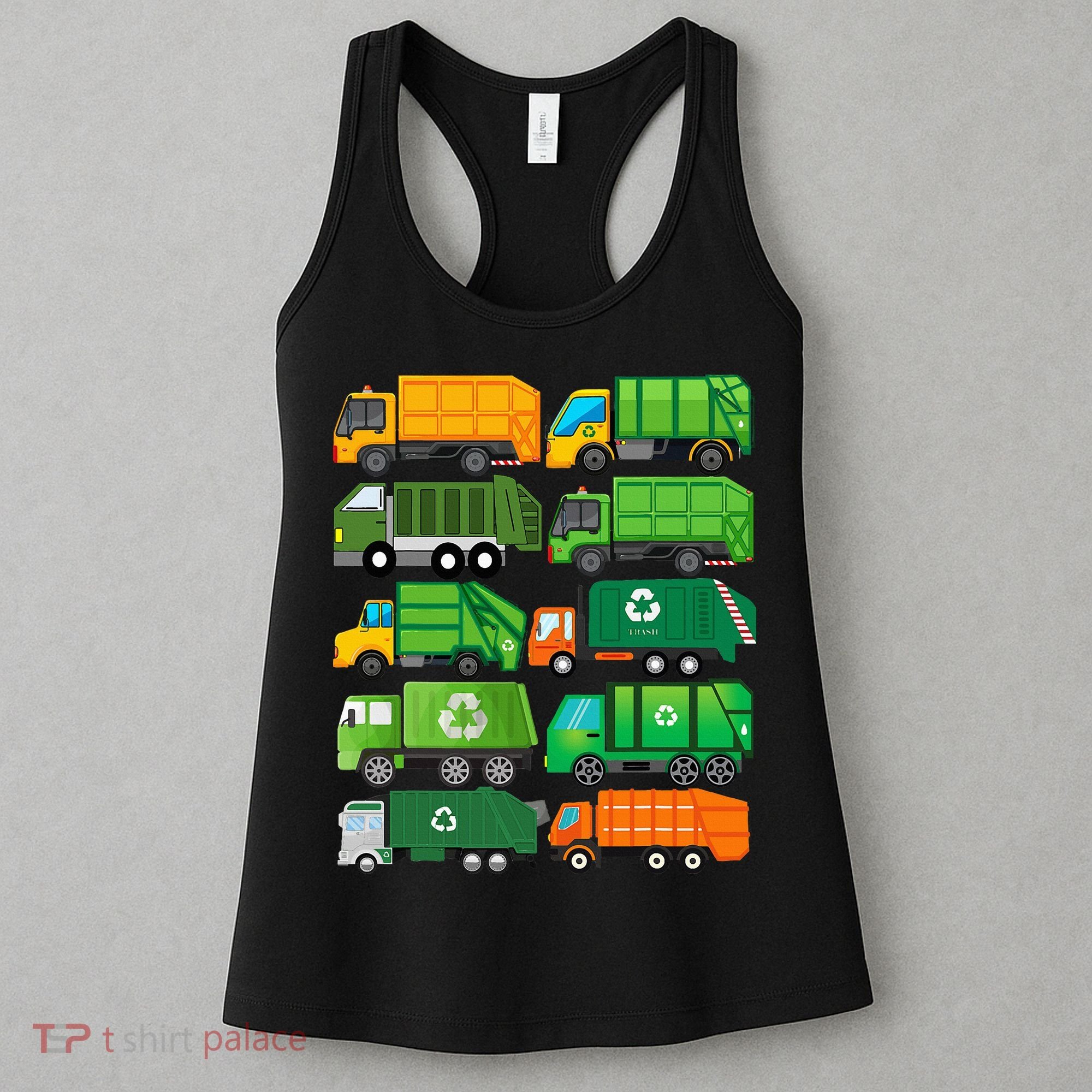 Garbage Truck Recycling Day Trash Waste Separation Birthday Women's Tank Top
