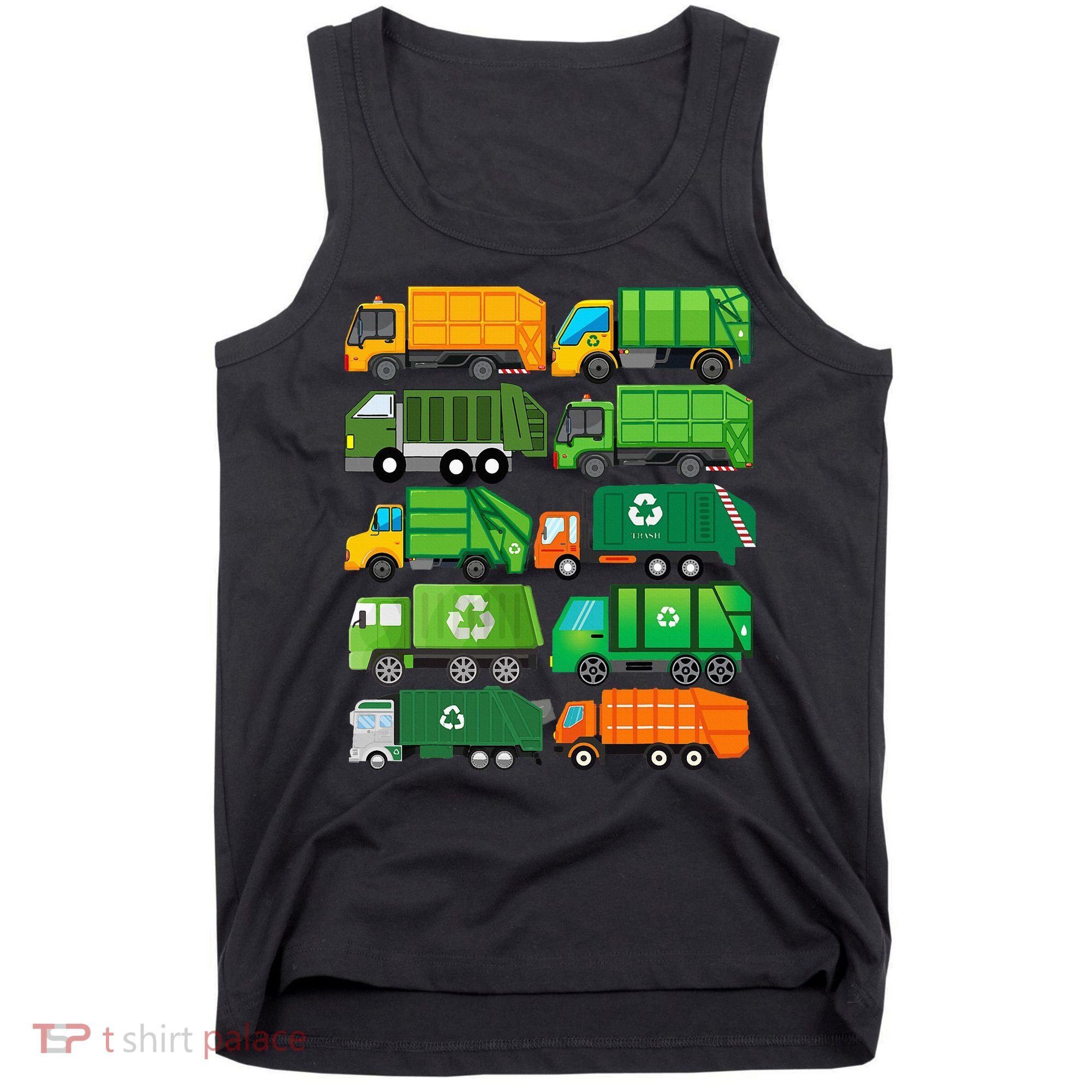 Garbage Truck Recycling Day Trash Waste Separation Birthday Tank Top