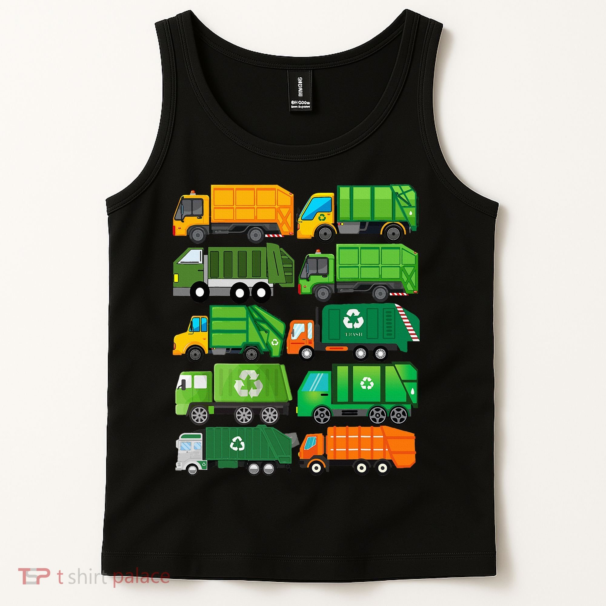 Garbage Truck Recycling Day Trash Waste Separation Birthday Tank Top