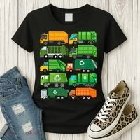 Garbage Truck Recycling Day Trash Waste Separation Birthday Women's T-Shirt thumb 3