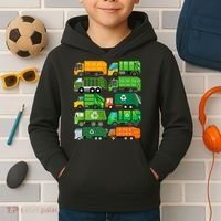 Garbage Truck Recycling Day Trash Waste Separation Birthday Kids Hoodie thumb 2
