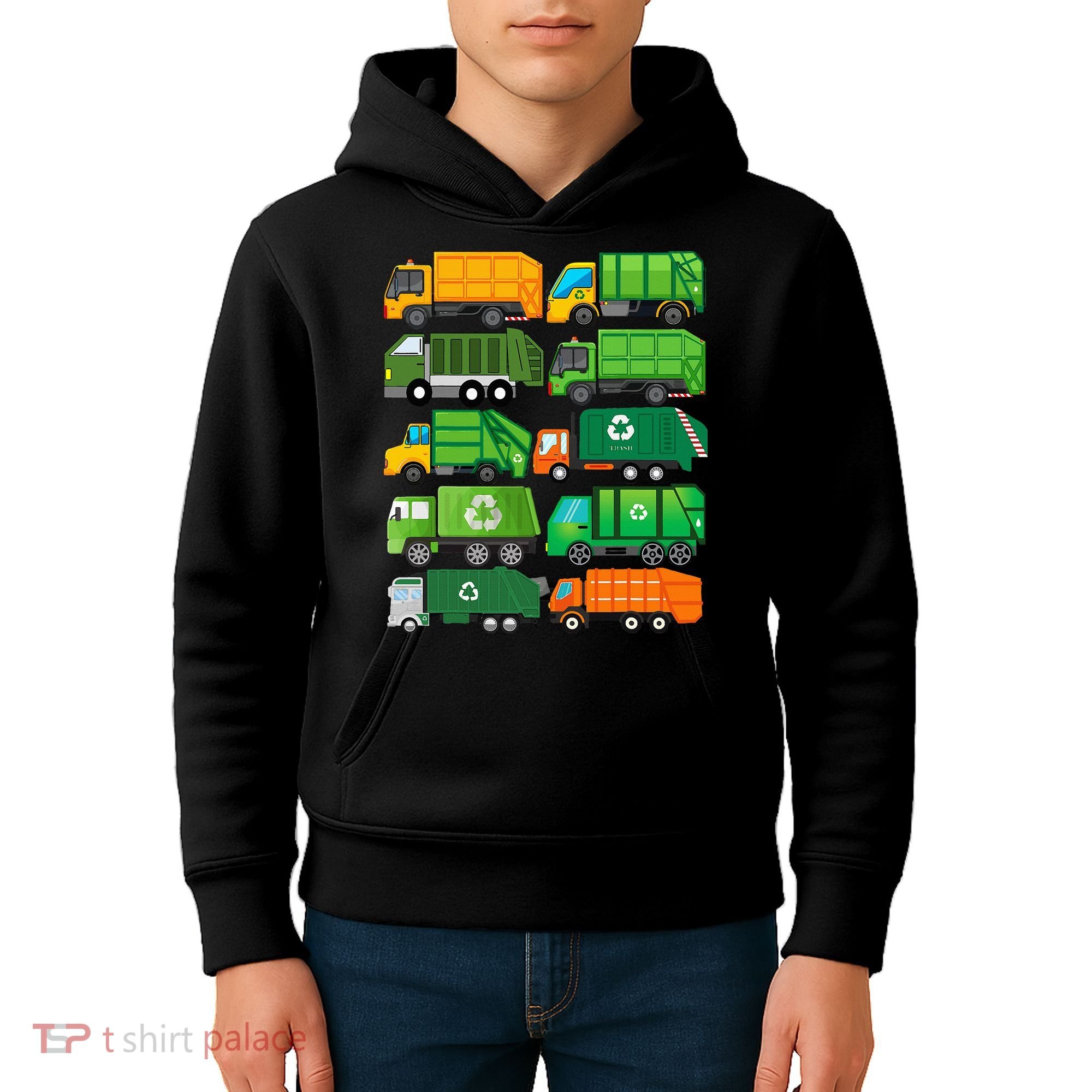 Garbage Truck Recycling Day Trash Waste Separation Birthday Kids Hoodie