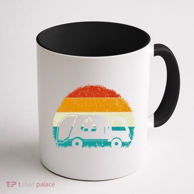 Garbage Truck Retro Vintage Recycle Trash Waste Collector Gift Coffee Mug back