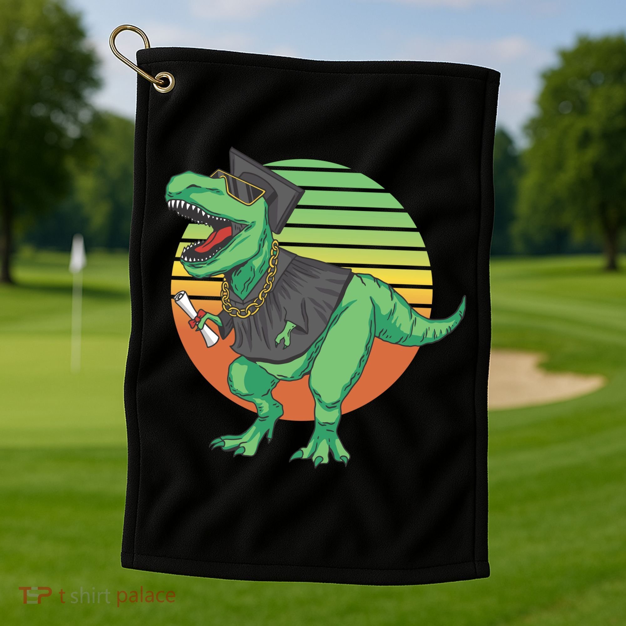 Graduation T Rex Cute Gift Golf Towel