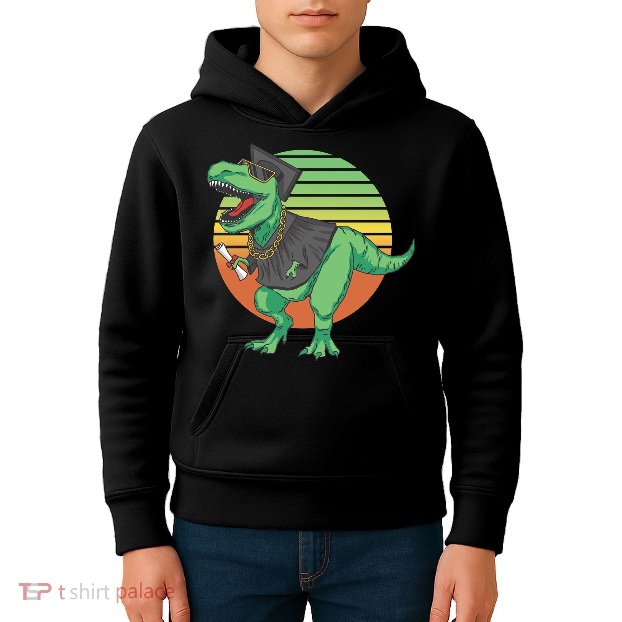 Graduation T Rex Cute Gift Kids Hoodie