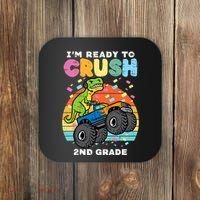 Gamer T Rex On Monster Truck Im Ready To Crush 2nd Grade Boy Coaster thumb 0
