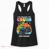 Gamer T Rex On Monster Truck Im Ready To Crush 2nd Grade Boy Women's Tank Top thumb 0