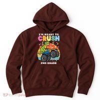 Gamer T Rex On Monster Truck Im Ready To Crush 2nd Grade Boy Hoodie thumb 0