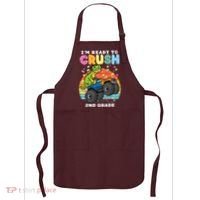 Gamer T Rex On Monster Truck Im Ready To Crush 2nd Grade Boy Apron thumb 0