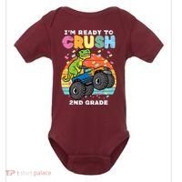 Gamer T Rex On Monster Truck Im Ready To Crush 2nd Grade Boy Baby Bodysuit thumb 0