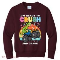 Gamer T Rex On Monster Truck Im Ready To Crush 2nd Grade Boy Kids Sweatshirt thumb 0