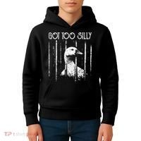 Got Too Silly Goose Meme Funny Jailbird Prison Kids Hoodie thumb 4