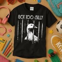 Got Too Silly Goose Meme Funny Jailbird Prison Kids T-Shirt thumb 3