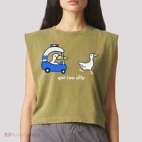Got Too Silly Goose Police Garment-Dyed Women's Muscle Tee thumb 2
