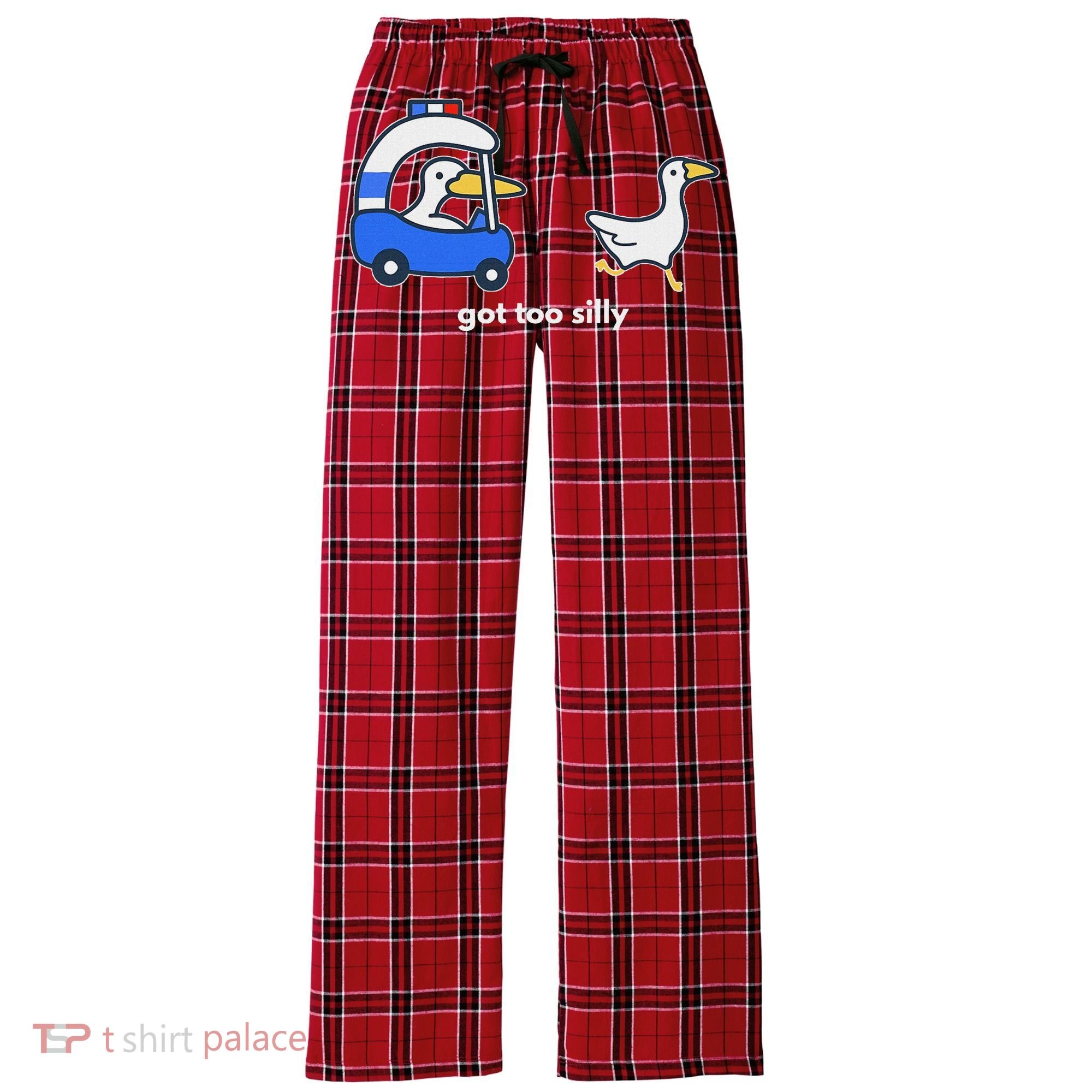 Got Too Silly Goose Police Women's Flannel Plaid Pajama Pants
