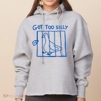 Got Too Silly Funny Duck, Silly Goose Funny, meme Ladies Heavyweight Boxy Pullover Hoodie thumb 0