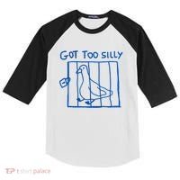 Got Too Silly Funny Duck, Silly Goose Funny, meme Kids Colorblock Raglan Jersey thumb 0