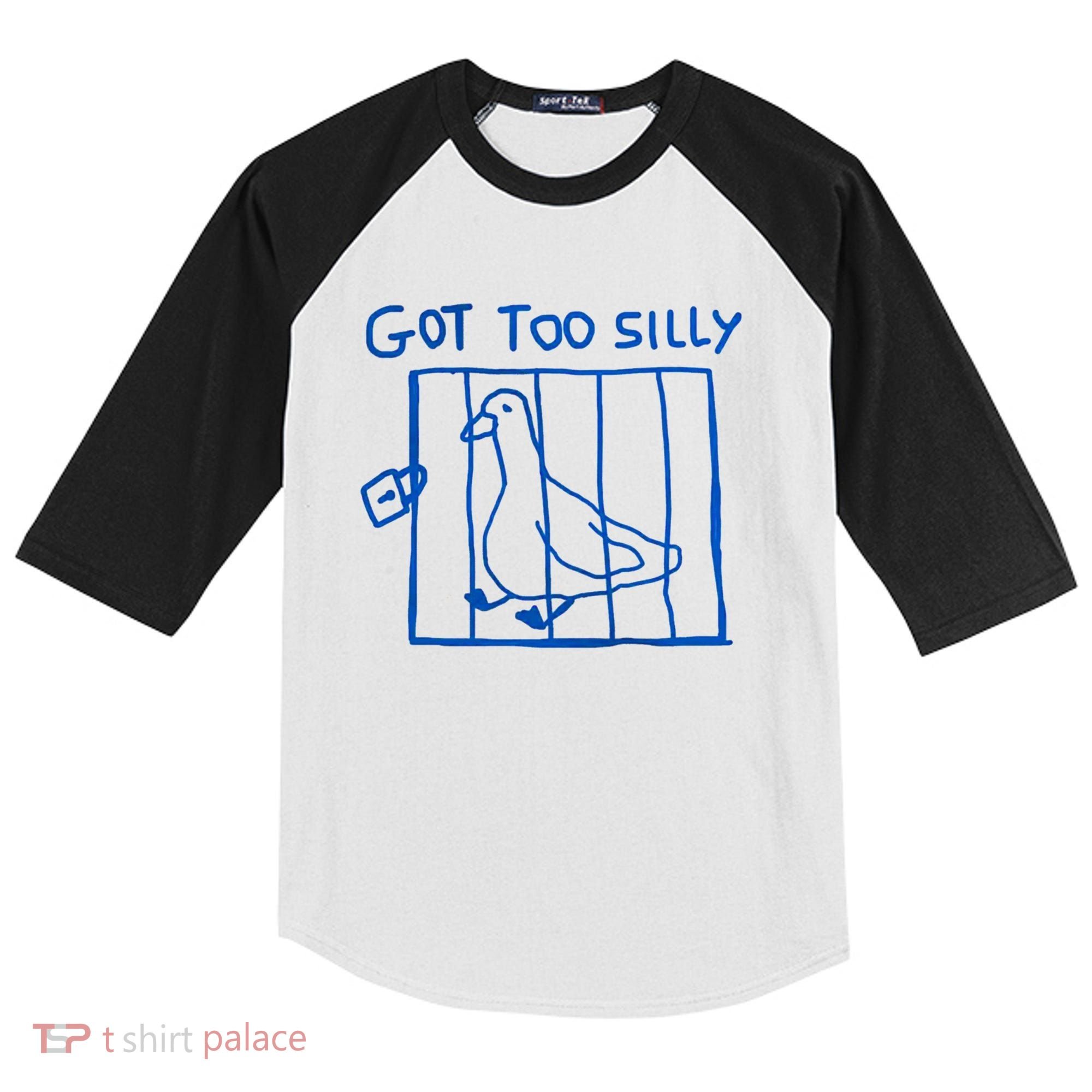 Got Too Silly Funny Duck, Silly Goose Funny, meme Kids Colorblock Raglan Jersey