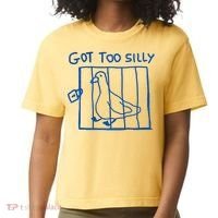 Got Too Silly Funny Duck, Silly Goose Funny, meme Comfort Colors Boxy T-Shirt thumb 0