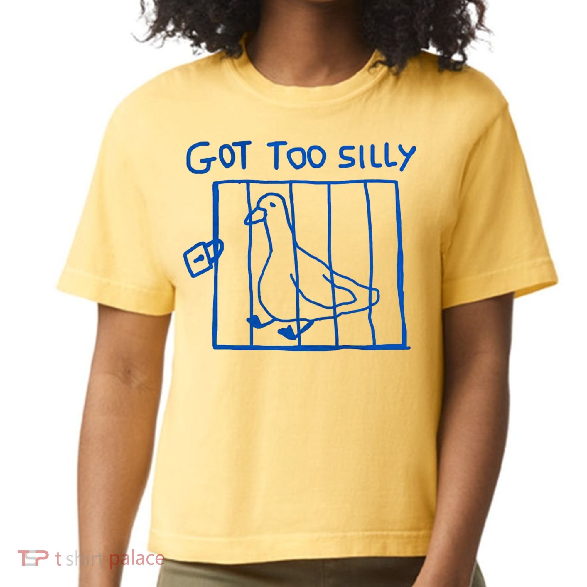 Got Too Silly Funny Duck, Silly Goose Funny, meme Comfort Colors Boxy T-Shirt