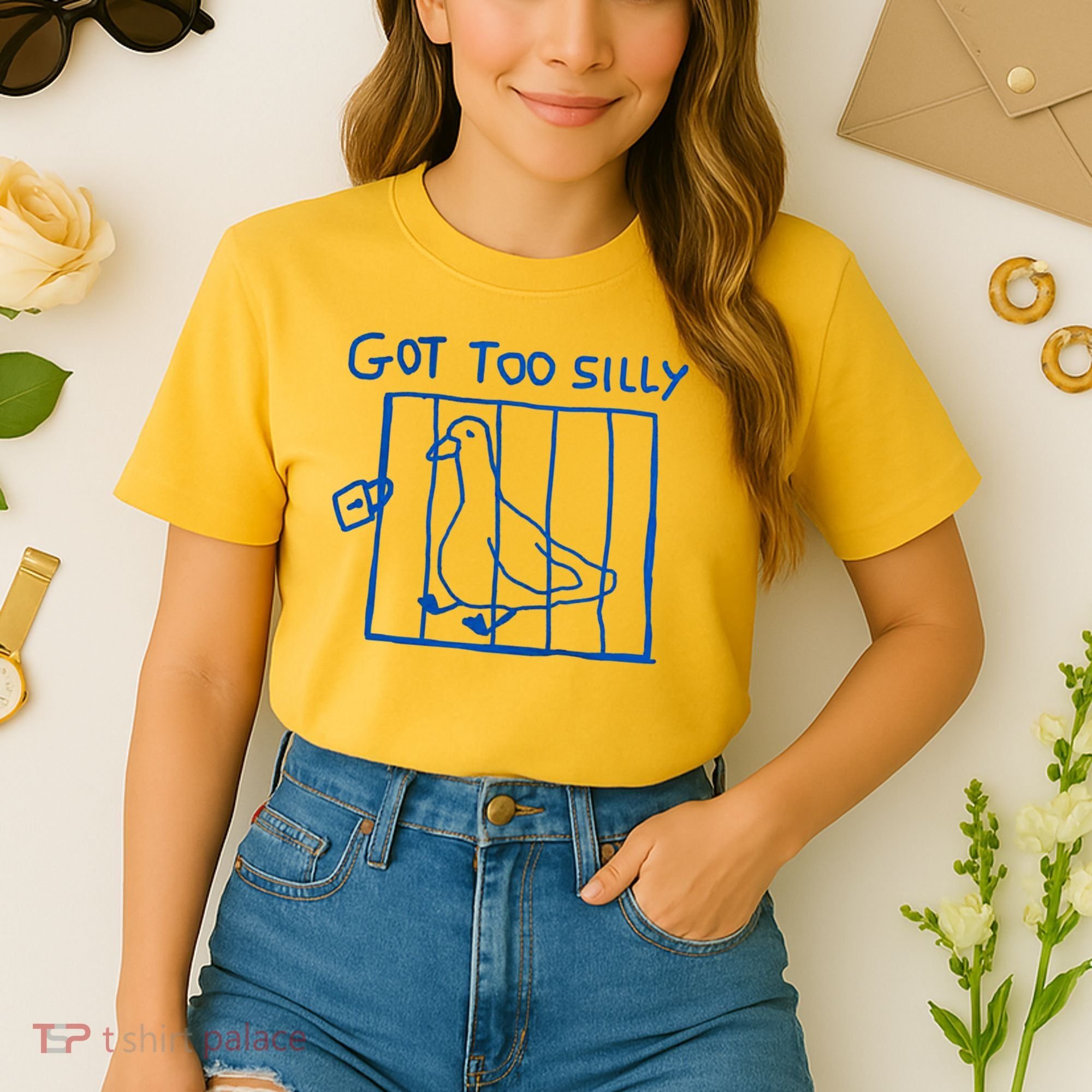 Got Too Silly Funny Duck, Silly Goose Funny, meme Comfort Colors Boxy T-Shirt