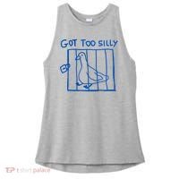 Got Too Silly Funny Duck, Silly Goose Funny, meme Ladies PosiCharge Tri-Blend Wicking Tank thumb 0