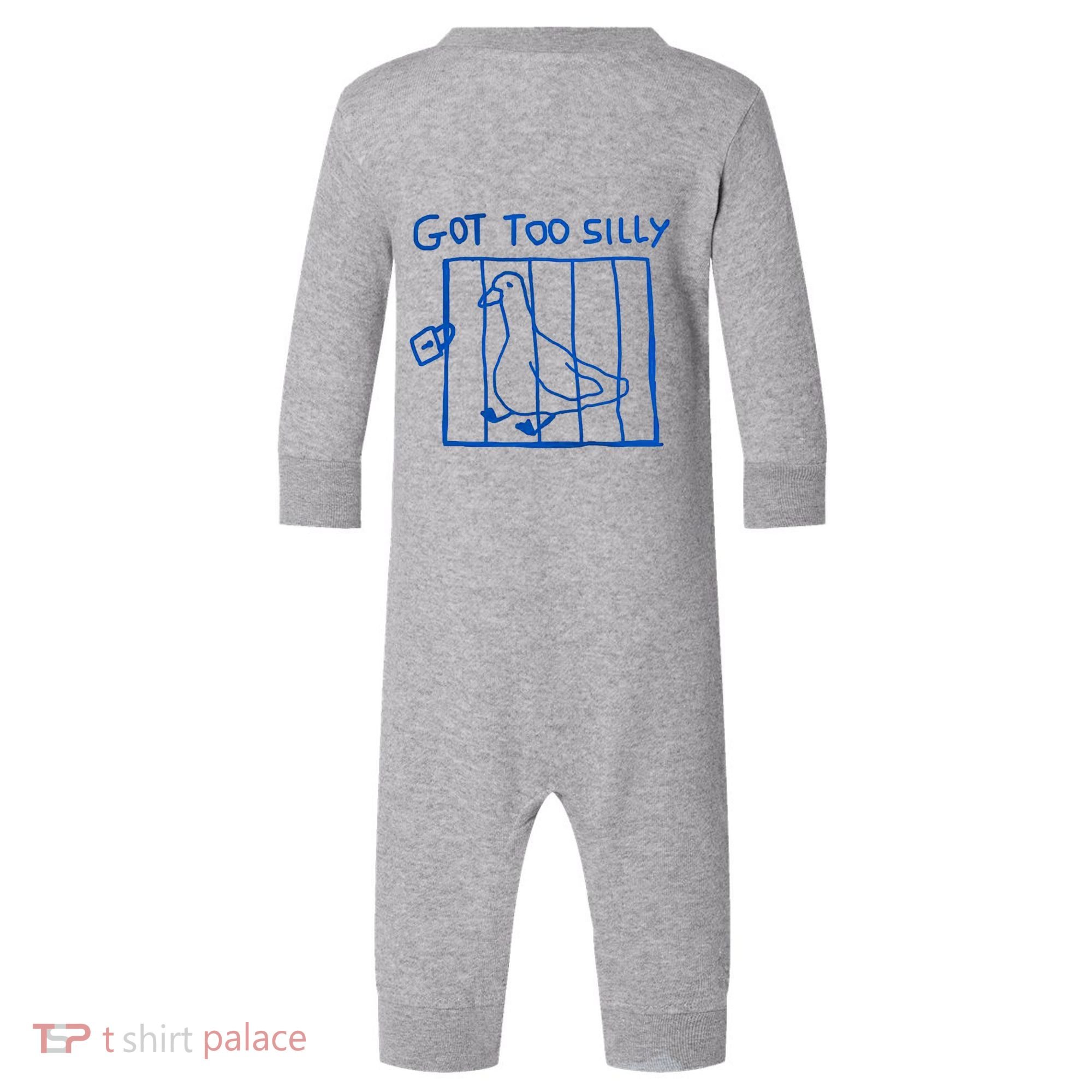 Got Too Silly Funny Duck, Silly Goose Funny, meme Infant Fleece One Piece
