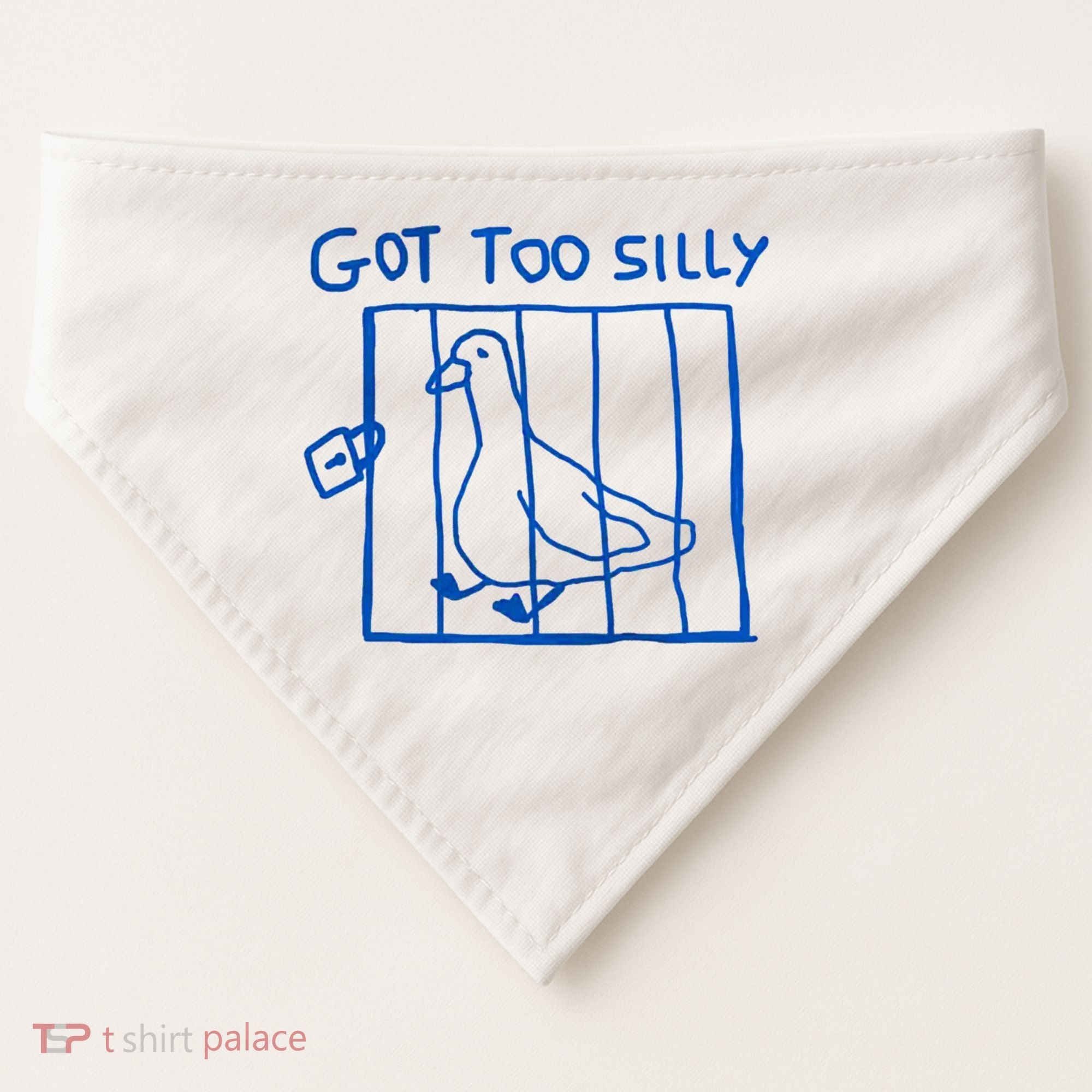 Got Too Silly Funny Duck, Silly Goose Funny, meme USA-Made Doggie Bandana