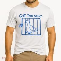 Got Too Silly Funny Duck, Silly Goose Funny, meme Cooling Performance Crew T-Shirt thumb 2