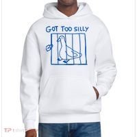 Got Too Silly Funny Duck, Silly Goose Funny, meme District V.I.T. Heavyweight Hoodie thumb 0