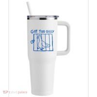 Got Too Silly Funny Duck, Silly Goose Funny, meme 40oz Vacuum Insulated Stainless Steel Travel Tumbler thumb 0