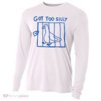 Got Too Silly Funny Duck, Silly Goose Funny, meme Cooling Performance Long Sleeve Crew thumb 0