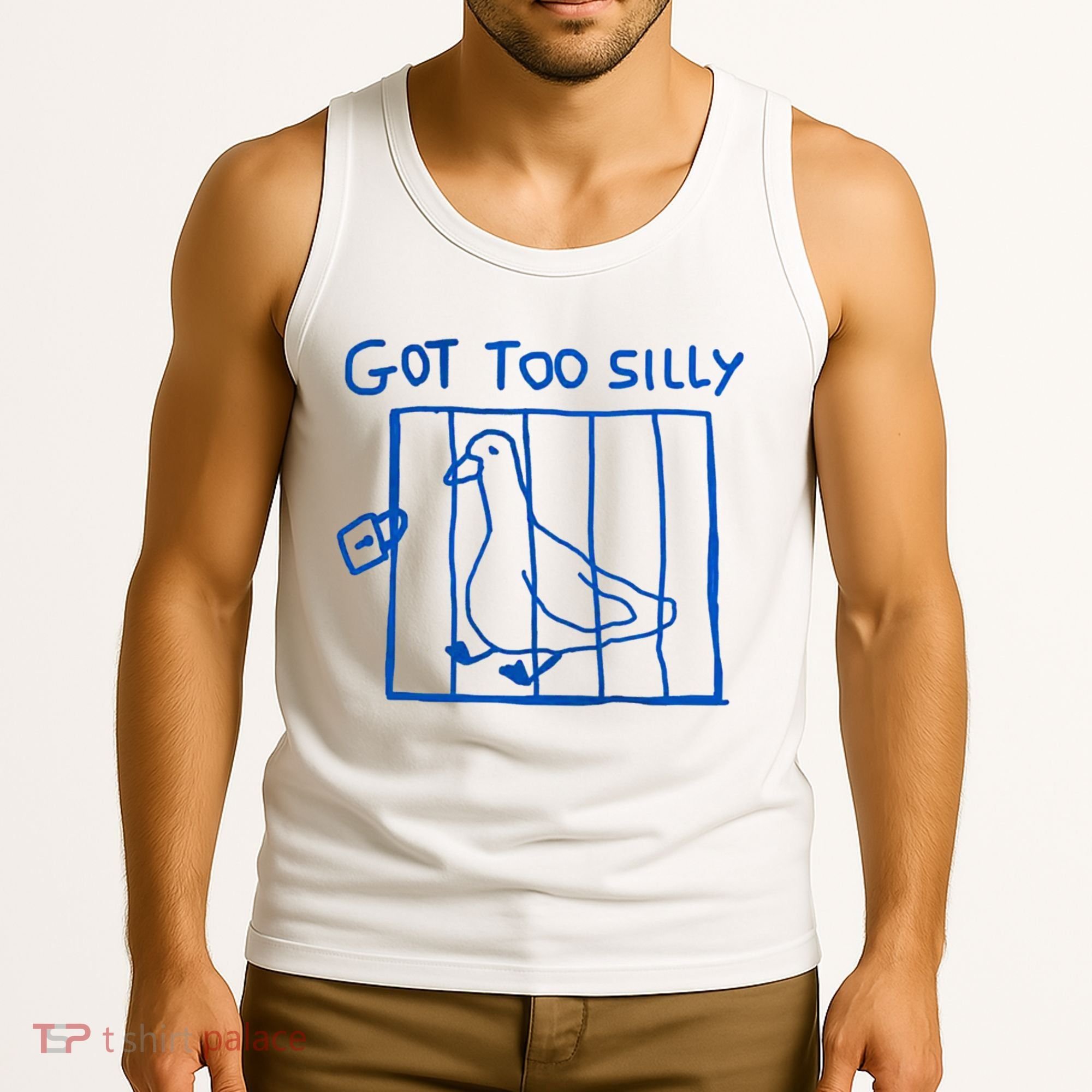 Got Too Silly Funny Duck, Silly Goose Funny, meme Tank Top