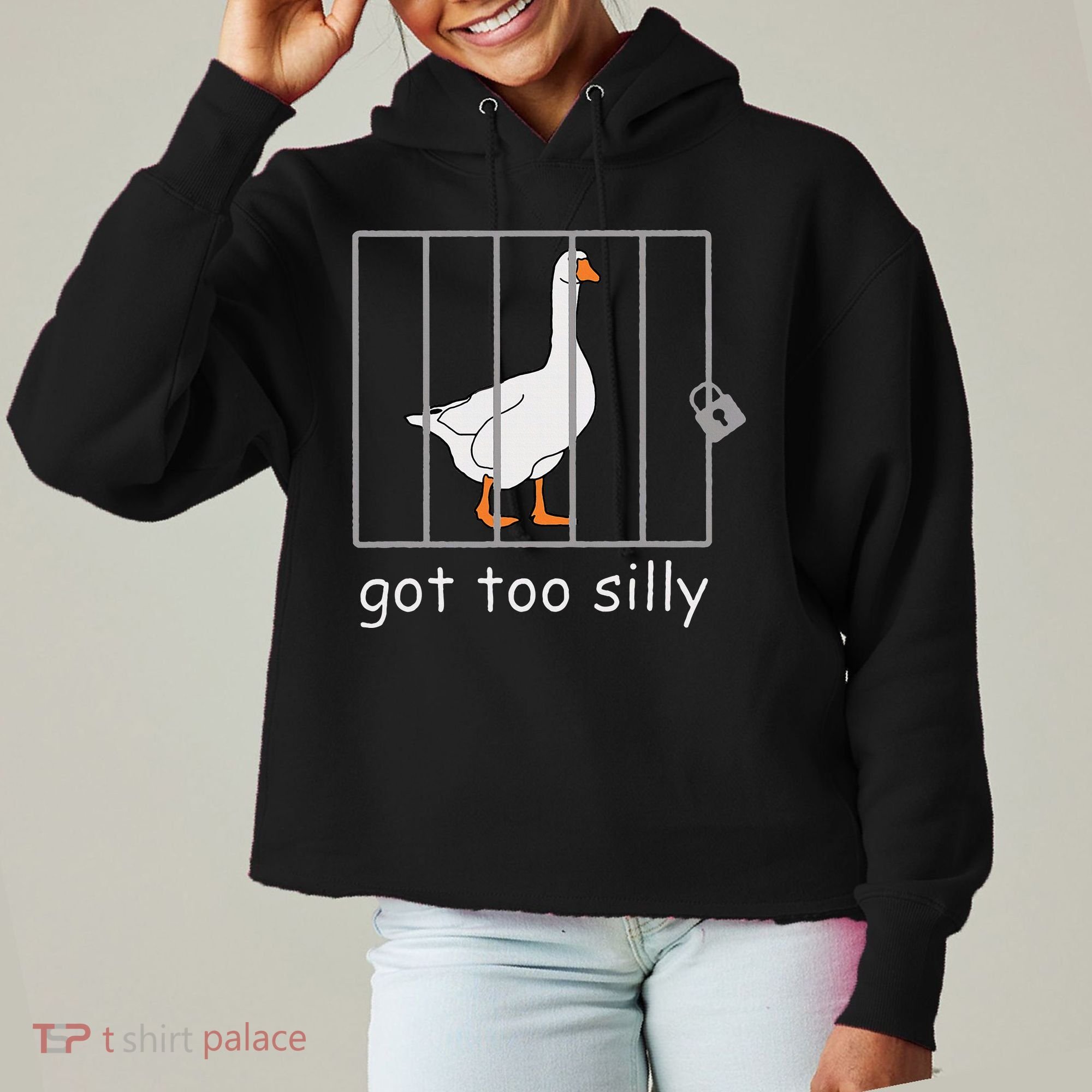 Got Too Silly  Silly Goose Ladies Heavyweight Boxy Pullover Hoodie