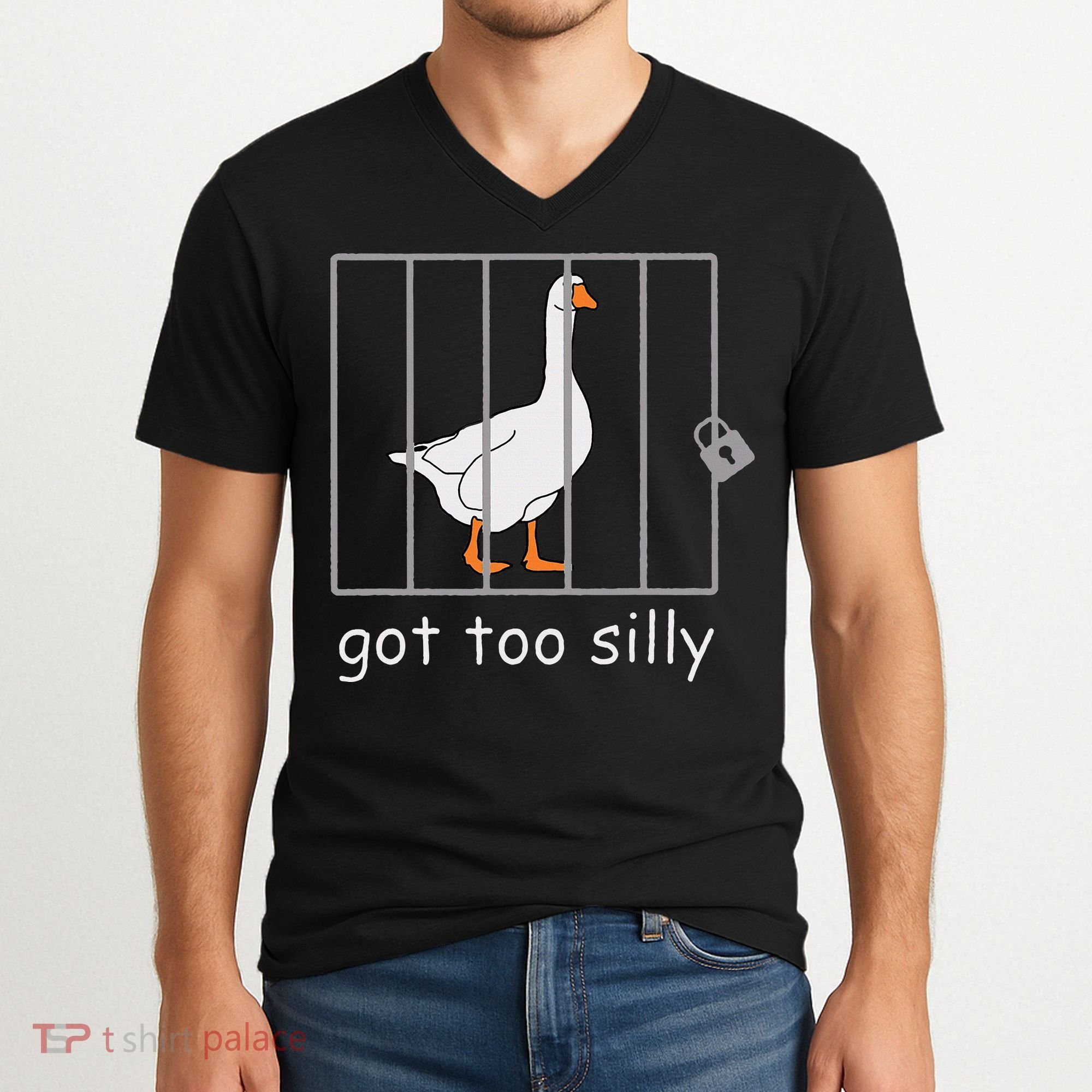 Got Too Silly  Silly Goose V-Neck T-Shirt