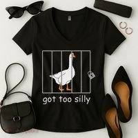 Got Too Silly  Silly Goose Women's V-Neck T-Shirt thumb 2