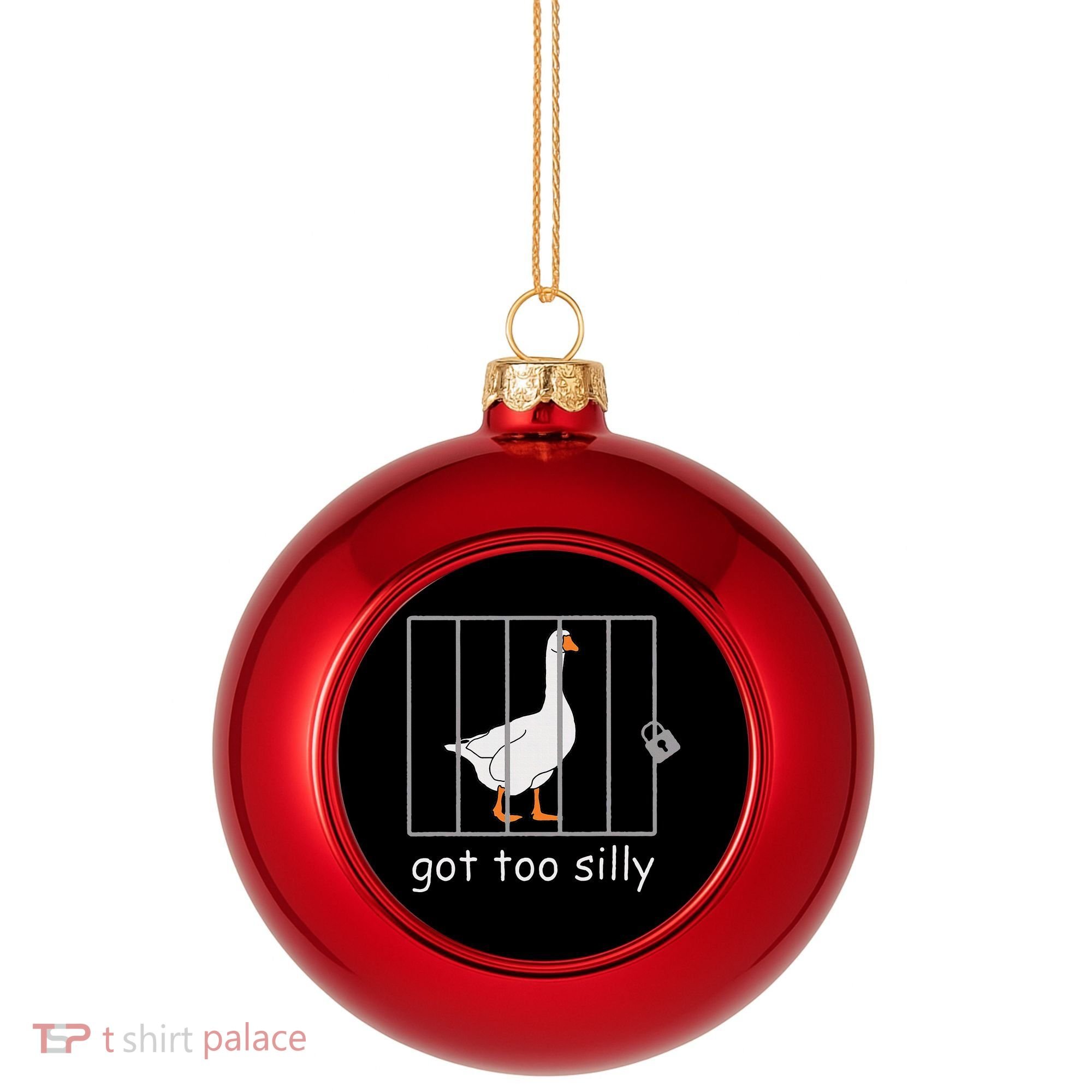 Got Too Silly  Silly Goose Plastic Christmas Ball Ornament