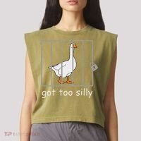 Got Too Silly  Silly Goose Garment-Dyed Women's Muscle Tee thumb 2