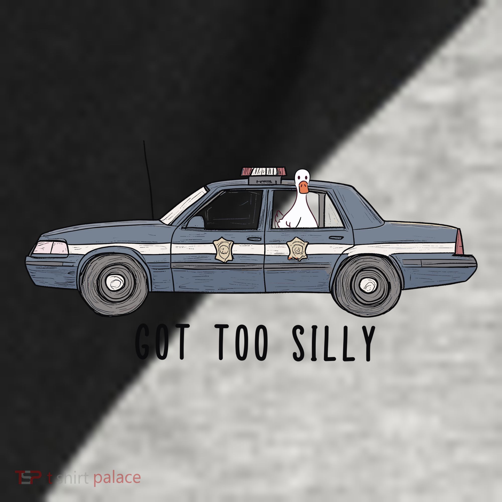 Got Too Silly Goose And Playful Police Car Humor Raglan Baseball Sleeve Shirt