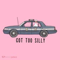 Got Too Silly Goose And Playful Police Car Humor Coaster thumb 2