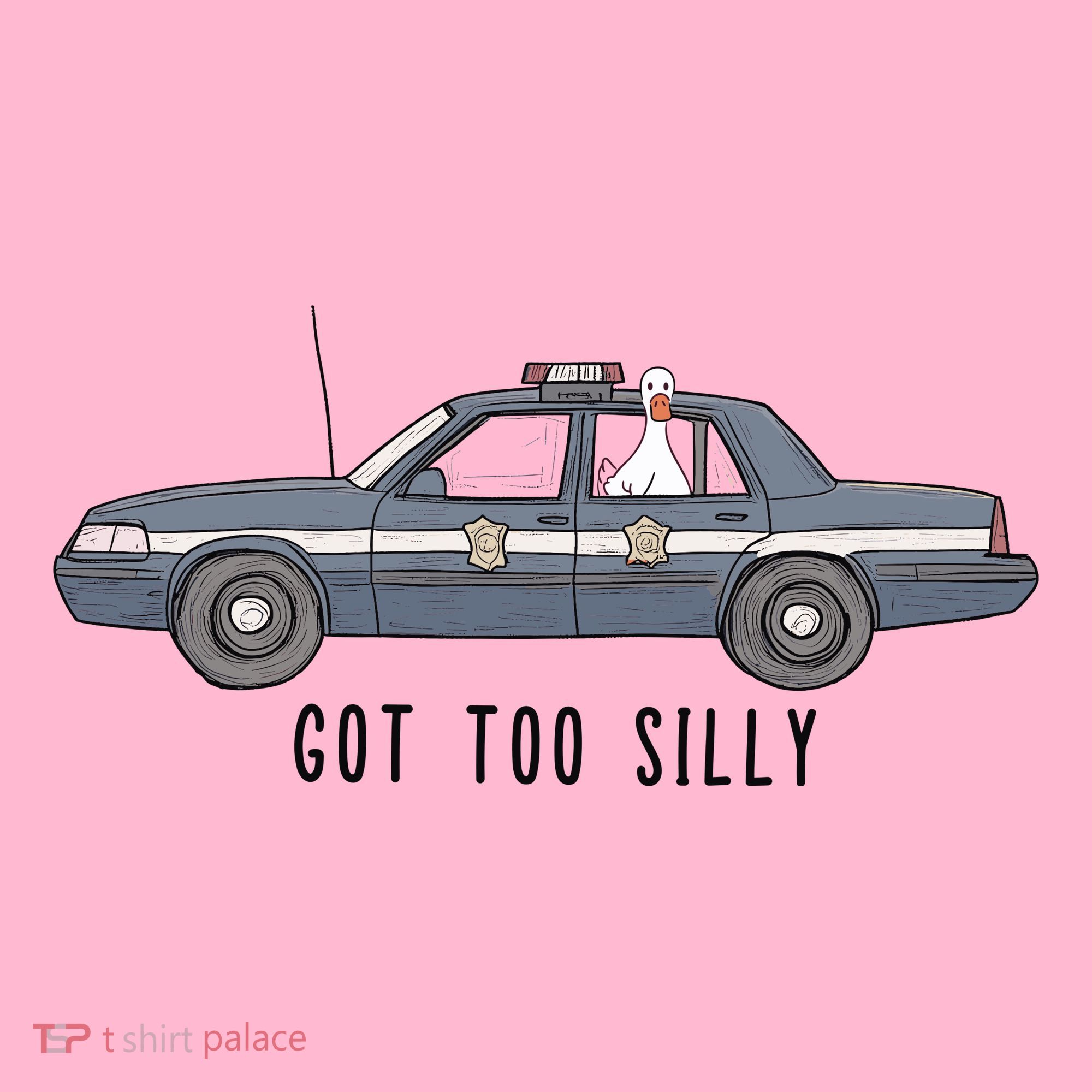 Got Too Silly Goose And Playful Police Car Humor Coaster