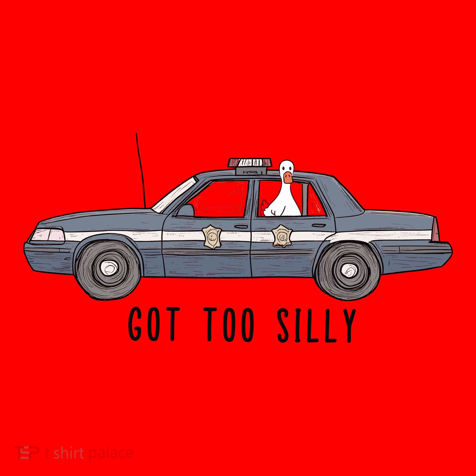 Got Too Silly Goose And Playful Police Car Humor Santa Hat