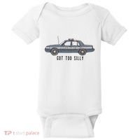 Got Too Silly Goose And Playful Police Car Humor Baby Bodysuit thumb 0